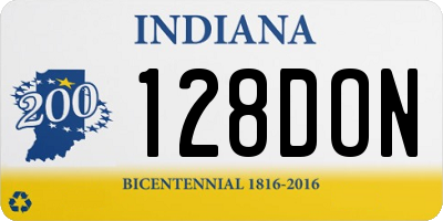 IN license plate 128DON