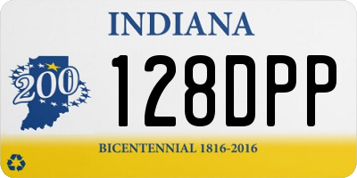 IN license plate 128DPP