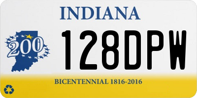 IN license plate 128DPW