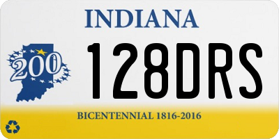 IN license plate 128DRS