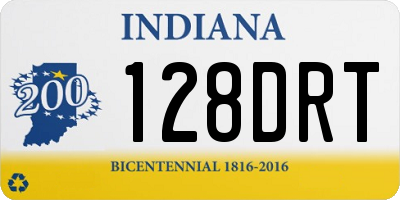 IN license plate 128DRT
