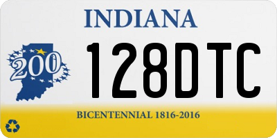 IN license plate 128DTC