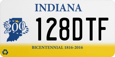 IN license plate 128DTF
