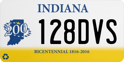 IN license plate 128DVS