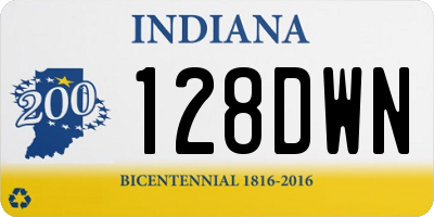 IN license plate 128DWN