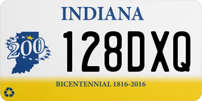 IN license plate 128DXQ