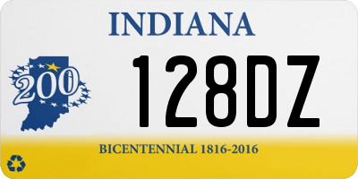 IN license plate 128DZ