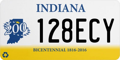 IN license plate 128ECY