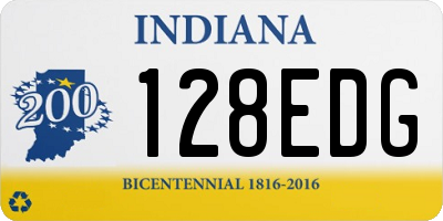 IN license plate 128EDG