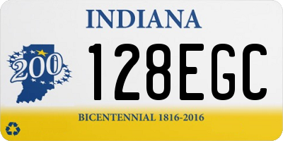 IN license plate 128EGC