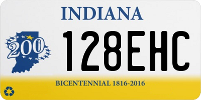 IN license plate 128EHC