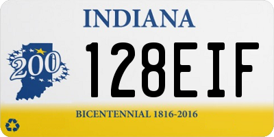 IN license plate 128EIF