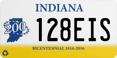 IN license plate 128EIS