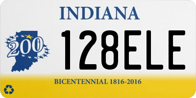 IN license plate 128ELE