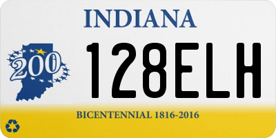 IN license plate 128ELH