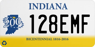 IN license plate 128EMF