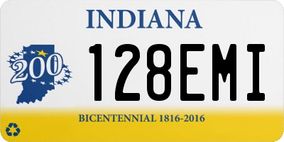 IN license plate 128EMI