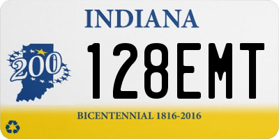IN license plate 128EMT