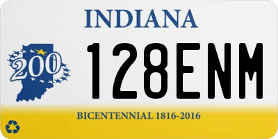 IN license plate 128ENM