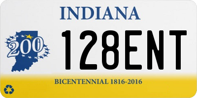 IN license plate 128ENT
