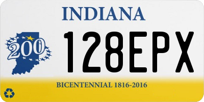 IN license plate 128EPX