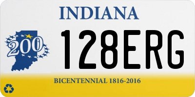 IN license plate 128ERG