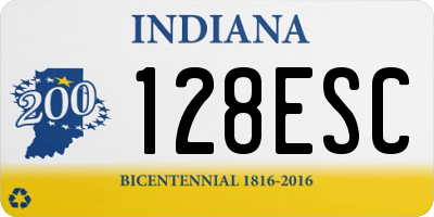 IN license plate 128ESC