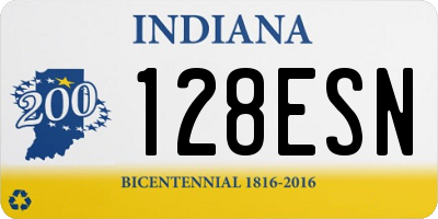IN license plate 128ESN