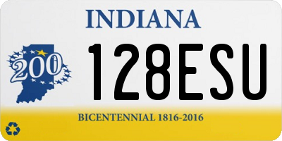 IN license plate 128ESU