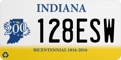 IN license plate 128ESW