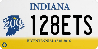 IN license plate 128ETS