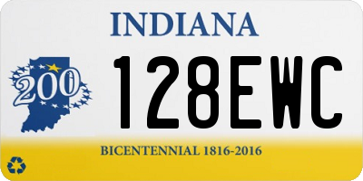 IN license plate 128EWC