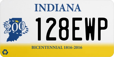 IN license plate 128EWP
