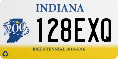 IN license plate 128EXQ