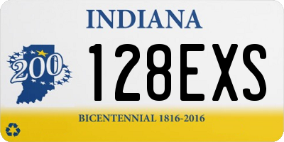 IN license plate 128EXS
