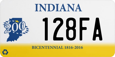 IN license plate 128FA
