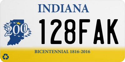 IN license plate 128FAK