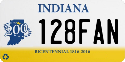 IN license plate 128FAN