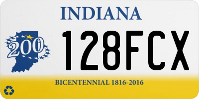 IN license plate 128FCX