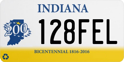 IN license plate 128FEL