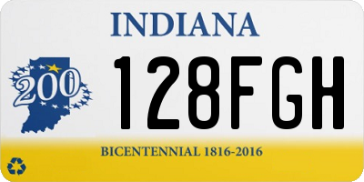 IN license plate 128FGH