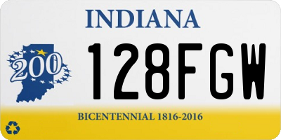 IN license plate 128FGW