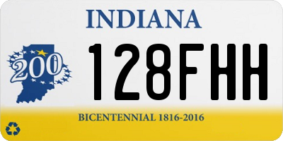 IN license plate 128FHH