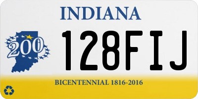 IN license plate 128FIJ