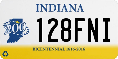IN license plate 128FNI