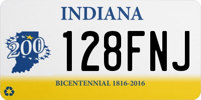 IN license plate 128FNJ