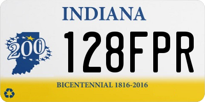 IN license plate 128FPR