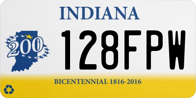 IN license plate 128FPW