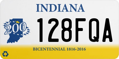 IN license plate 128FQA