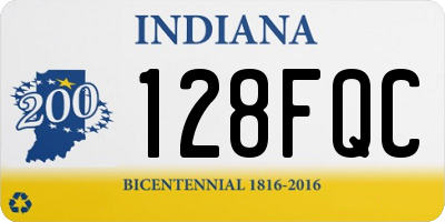 IN license plate 128FQC